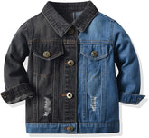 Toddler Kid Baby Boys Girls Denim Jacket Long Sleeve Button down Jeans Coat Cowboy Overcoat Hoodie Casual Outwear